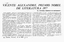 Vicente Alexandre, Premio Nobel de Literatura 1977 Vicente Alexandre, Premio Nobel de Literatura 1977