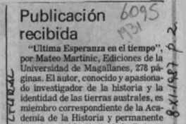 Publicación recibida Publicación recibida