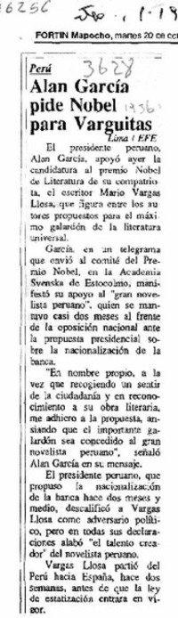 Vargas Llosa aceptó ir de candidato por "deber moral". Vargas Llosa aceptó ir de candidato por "deber moral".