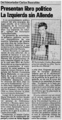 Presentan libro político La izquierda sin Allende Presentan libro político La izquierda sin Allende
