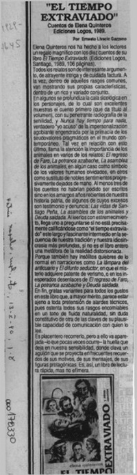 "El tiempo extraviado" "El tiempo extraviado"