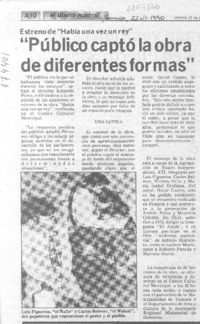 "Público captó la obra de diferentes formas" "Público captó la obra de diferentes formas"