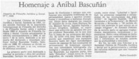 Homenaje a Aníbal Bascuñán Homenaje a Aníbal Bascuñán