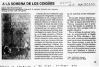 A la sombra de los coigües A la sombra de los coigües