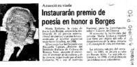 Instaurarán premio de poesía en honor a Borges. Instaurarán premio de poesía en honor a Borges.