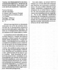Hacia un pensamiento en educación matemática, aportes de investigaciones chilenas de los niveles básicos y medios". Hacia un pensamiento en educación matemática, aportes de investigaciones chilenas de los niveles básicos y medios".