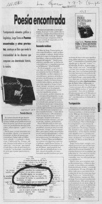 Poesía encontrada Poesía encontrada