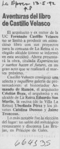 Aventuras del libro de Castillo Velasco. Aventuras del libro de Castillo Velasco.