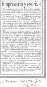Empresario y escritor. Empresario y escritor.