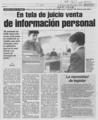 En tela de juicio venta de información personal En tela de juicio venta de información personal