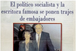 El político socialista y la escritora famosa se ponen trajes de embajadores El político socialista y la escritora famosa se ponen trajes de embajadores