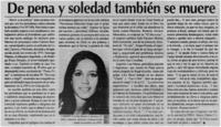 De pena y soledad también se muere De pena y soledad también se muere