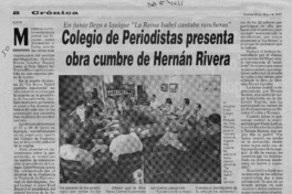 Colegio de periodistas presenta obra cumbre de Hernán Rivera Colegio de periodistas presenta obra cumbre de Hernán Rivera