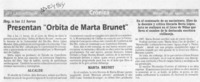 Presentan "Orbita de Marta Brunet" Presentan "Orbita de Marta Brunet"