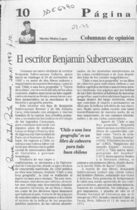 El escritor Benjamín Subercaseaux El escritor Benjamín Subercaseaux