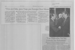 "Vivo en Chile, pero viajo por Europa once meses al año" "Vivo en Chile, pero viajo por Europa once meses al año"
