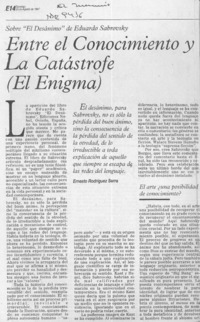 Entre el conocimiento y la catástrofe (El enigma) Entre el conocimiento y la catástrofe (El enigma)