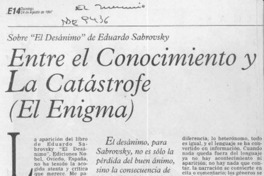 Entre el conocimiento y la catástrofe (El enigma) Entre el conocimiento y la catástrofe (El enigma)