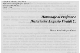 Homenaje al profesor e historiador Augusto Vivaldi C. Homenaje al profesor e historiador Augusto Vivaldi C.