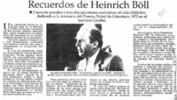 Recuerdos de Heinrich Böll. Recuerdos de Heinrich Böll.