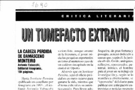 Un tumefacto extravío Un tumefacto extravío