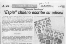 "Espía" chileno escribe su odisea "Espía" chileno escribe su odisea