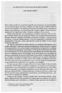 El proyecto cultural de Rubén Darío El proyecto cultural de Rubén Darío