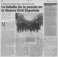 La batalla de la poesía en la Guerra Civil Española La batalla de la poesía en la Guerra Civil Española