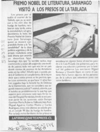 Premio nobel de literatura, Saramago visitó a los presos de la tablada Premio nobel de literatura, Saramago visitó a los presos de la tablada