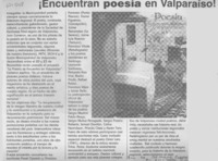 ¡Encuentran poesía en Valparaíso! ¡Encuentran poesía en Valparaíso!