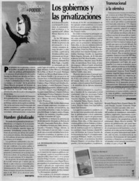 Los Gobiernos y las privatizaciones Los Gobiernos y las privatizaciones