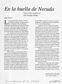 En la huella de Neruda, una carta inédita de Luis Enrique Délano En la huella de Neruda, una carta inédita de Luis Enrique Délano