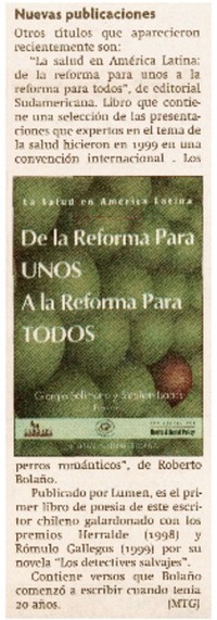 Nuevas publicaciones Nuevas publicaciones