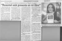 "Rozental está presente en mi libro" "Rozental está presente en mi libro"