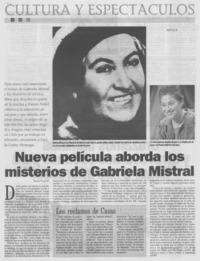Nueva película aborda los misterios de Gabriela Mistral Nueva película aborda los misterios de Gabriela Mistral