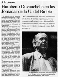 Humberto Duvauchelle en las jornadas de la U. del Biobío. Humberto Duvauchelle en las jornadas de la U. del Biobío.