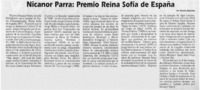 Nicanor Parra : Premio Reina Sofía de España Nicanor Parra : Premio Reina Sofía de España