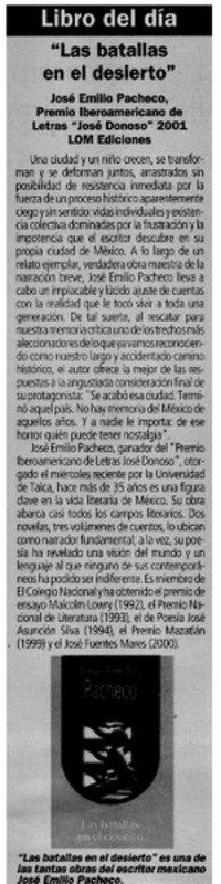 "Las Batallas en el desierto". "Las Batallas en el desierto".