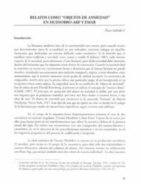 Relatos como "objetos de ansiedad" en Huidobro-ARP y Emar Relatos como "objetos de ansiedad" en Huidobro-ARP y Emar
