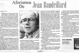 Aforismos de Jean Baudrillard Aforismos de Jean Baudrillard