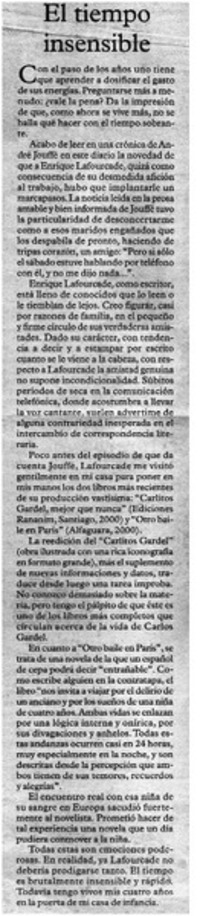 El tiempo insensible El tiempo insensible