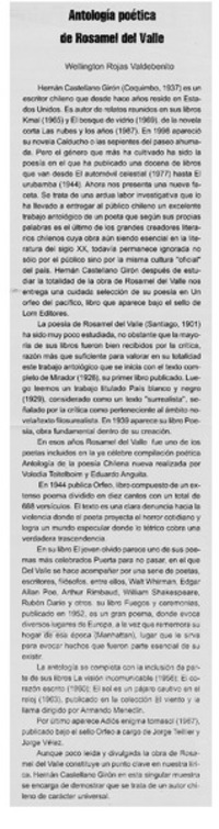 Antología poética de Rosamel del Valle Antología poética de Rosamel del Valle