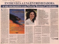 Entrevista a una entrevistadora o un encuentro con María Teresa Cárdenas Entrevista a una entrevistadora o un encuentro con María Teresa Cárdenas