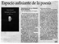Espacio asfixiante de la poesía Espacio asfixiante de la poesía