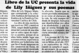 Libro de la UC presenta la vida de Lily Iñiguez y sus poemas. Libro de la UC presenta la vida de Lily Iñiguez y sus poemas.