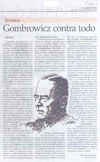 Gombrowicz contra todo Gombrowicz contra todo
