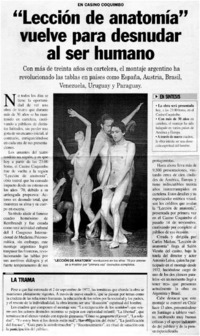 "Lección de anatomía" vuelve para desnudar al ser humano "Lección de anatomía" vuelve para desnudar al ser humano