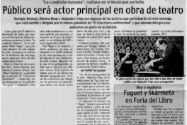 Público será actor principal en obra de teatro Público será actor principal en obra de teatro