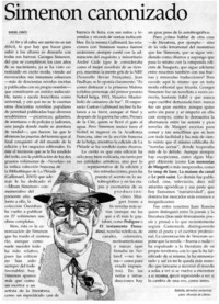Simenon canonizado Simenon canonizado