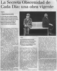 La secreta obscenidad de cada día: una obra vigente La secreta obscenidad de cada día: una obra vigente